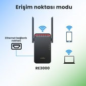 Cudy RE3000 5GHz 2402Mbps, 2.4GHz 574Mbps,Wi-Fi 6 Mesh 2x5dbi Menzil Artırıcı Repeater(AX3000Serisi) thumbnail 8