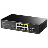 Cudy FS1010P 8 Port 10/100Mbps 120W PoE+, 2 Uplink Portlu VLAN CCTV Rack Mount Metal Switch - 1