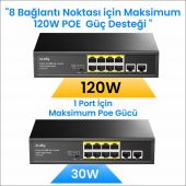 Cudy FS1010P 8 Port 10/100Mbps 120W PoE+, 2 Uplink Portlu VLAN CCTV Rack Mount Metal Switch - 4