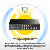 Cudy FS1010P 8 Port 10/100Mbps 120W PoE+, 2 Uplink Portlu VLAN CCTV Rack Mount Metal Switch - 5