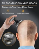 Kibiy - Erkekler için Çıkarılabilir Elektrikli Kafa Tıraş Makineleri - 3