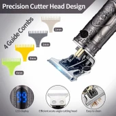 VOTMONI Erkekler için Profesyonel T Bıçaklı Saç Kesme Makineleri - Siyah - 2