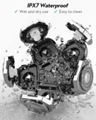 Kibiy - 5'i 1 Arada, Kel Kafalar için Elektrikli Tıraş Makinesi - Gümüş - 4