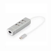 Digitus Type-C- 3xUSB 2.0 - Rj45 (10/100Mbps) - 1