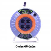 Bylion IP20 Metal Makaralı Seyyar 4 Prizli Uzatma Kablosu 3x2.5 mm TTR Kablo 30 Metre Termal Sigortalı - 3
