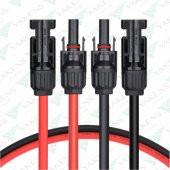 Güneş Paneli Uzatma Kablosu (8m+8m) 6mm Çift Taraflı Mc4 Soketli Solar Ara Kablo Siyah Kırmızı thumbnail 2