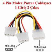 4 Pin Erkek-2 Port Dişi Molex Power Çoklayıcı Güç Kablosu thumbnail 2