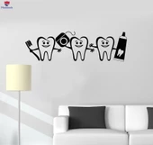 Banyo Dekoratif Duvar Sticker Sağlıklı Dişler Banyo Diş Bakımı Diş Hekimi Dekor Çıkartmaları Benzersiz Hediyelik - 1