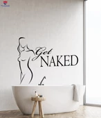 Banyo Dekoratif Duvar Sticker Çıplak Kız Vücut Banyo Çıkartmaları Için Çıplak Alıntı Sözler Alın - 1
