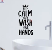 Duvar Sticker Banyo Sakin Olun Ellerinizi Yıkayın Banyo Dekoratif Dekor - 1