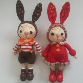 Bay Miti ve Bayan Mini Amigurumi Organik Oyuncak - 1