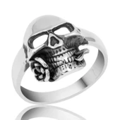 Lucky Life 925 Ayar Gumuss  Kuru Kafa Erkek Yüzük - 1