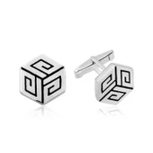 Lucky Life 925 Ayar Gumuss  Vintage Desenli Petek Kol Düğmesi - 1