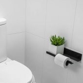 Dekoratif Siyah Metal Banyo Wc Kağıt Rulo Peçetelik Tuvalet Banyo Peçete Askısı - 3