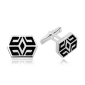 Lucky Life 925 Ayar Gumuss Desenli Kol Düğmesi - 1