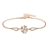 Lucky Life 925 Ayar Gumuss Rose Yonca Bileklik - 1