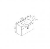 Orka Duru 80 cm Beyaz Banyo Dolabı Alt Modül ve Lavabo - 3
