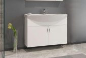 Orka Duru 80 cm Asma MDF Beyaz Banyo Dolabı Takımı - 2