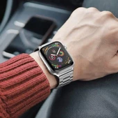 Apple Watch 2/3/4/5/6/7/8/Se/Ultra 42 44 45 49MM Uyumlu Çelik Baklalı Metal Kordon - 8