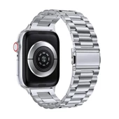 Apple Watch 2/3/4/5/6/7/8/Se/Ultra 42 44 45 49MM Uyumlu Çelik Baklalı Metal Kordon - 7