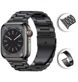 Apple Watch 2/3/4/5/6/7/8/Se/Ultra 42 44 45 49MM Uyumlu Çelik Baklalı Metal Kordon - 1