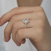 Lucky Life 925 Ayar Gumuss  Beyaz Oval Taşlı Lucky Life Lucky Life Kadın Yüzük - 4