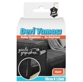 Deri Yaması Kendinden Güçlü Yapışkanlı Kolay Uygulanır Su Geçirmez 10cmX1,5 Metre-Siyah - 1
