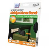 Kendinden Yapışkanlı Masa,Raf,Dolap,Tezgah,Mobilya Kenar Bandı 18mmX5 Metre-Siyah - 5