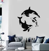Duvar Sticker Balina Deniz Hayvan Banyo Dekor Sanat Banyo Dekoratif Çıkartmalar Benzersiz Hediyelik - 1