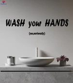 Banyo Dekoratif Duvar Sticker Hijyen Kuralları Kelimeler Ellerinizi Yıkayın Banyo Dekor Çıkartmaları - 1