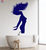 Banyo Dekoratif Duvar Sticker Siluet Çıplak Kadın Yatak Odası Banyo Dekor Çıkartmaları Benzersiz Hediyelik - 1