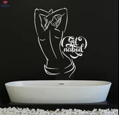 Banyo Dekoratif Duvar Sticker Çıplak Kadın Olun Banyo Yatak Odası Dekor Çıkartmalar Benzersiz Hediyelik - 1