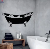 Banyo Dekoratif Duvar Sticker Retro Vintage Banyo Banyo Tasarım Çıkartmaları Benzersiz Hediyelik - 1
