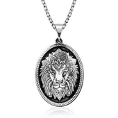 Lucky Life 925 Ayar Gumuss Aslan Kafası Motifli Kolye - 1