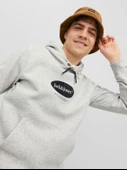 JACK JONES Kapüşonlu Yazı Baskılı Erkek Sweatshirt 12242197 thumbnail 7