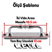 Krom Sürgülü Kapı Çekme Kolu Tutma Kulpu Kulbu Çelik Dış Kapı Tutamağı Kol 12 Cm Mobilya Mutfak - 4