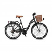 Kron Geroni SIRIO 26 City Bike 21 Vites - V.B. - Mat Siyah-Siyah/Kahverengi-Shimano - 1