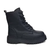 Albishoes Kız Çocuk Fermuarlı Suya Dayanıklı Kışlık Soğuk Geçirmez Postal Bot Bağcıklı Çocuk Bot - 1