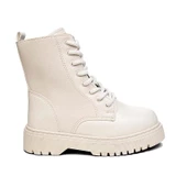 Albishoes Kız Çocuk Fermuarlı Suya Dayanıklı Kışlık Soğuk Geçirmez Postal Bot Bağcıklı Çocuk Bot - 1