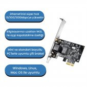 Cudy PE10 WOL 10/100/1000Mbps Gigabit PCI LAN Express Adaptör - 3