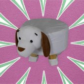 T. Concept  Hayvan (Köpek) Figürlü Çocuk Pufu, Lastikli Kılıflı, Yıkanabilir - 2