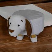 T. Concept  Hayvan (Köpek) Figürlü Çocuk Pufu, Lastikli Kılıflı, Yıkanabilir - 3