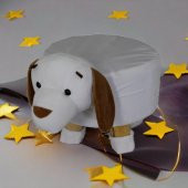 T. Concept  Hayvan (Köpek) Figürlü Çocuk Pufu, Lastikli Kılıflı, Yıkanabilir - 5