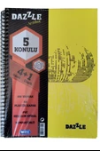 4+1 Ayraçlı Defter 5 Konulu 150 Yaprak 1 Adet 4 Kareli 1 Çizgili Spralli Plastik Kapak Seperatörlü - 5