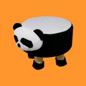 T. Concept  Hayvan ( Panda ) Figürlü Çocuk Pufu, Lastikli Kılıflı, Yıkanabilir - 5