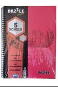 4+1 Ayraçlı Defter 5 Konulu 150 Yaprak 1 Adet 4 Kareli 1 Çizgili Spralli Plastik Kapak Seperatörlü - 2