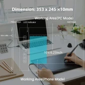 HUION H610 Pro V2 Grafik Çizim Tableti - Android Destekli Kalem - 4
