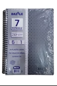 6+1 Ayraçlı Defter 7 Konulu 210 Yaprak 1 Adet 6 Kareli 1 Çizgili Spralli Plastik Kapak Seperatörlü - 1