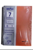 6+1 Ayraçlı Defter 7 Konulu 210 Yaprak 1 Adet 6 Kareli 1 Çizgili Spralli Plastik Kapak Seperatörlü - 6