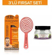 Fontenay Pudra Toz Wax Turuncu 20gr+ 3 Boyutlu Saç Fırçası+FaceAndBody Scrub Böğürtlen 350ml 3LüSet - 1